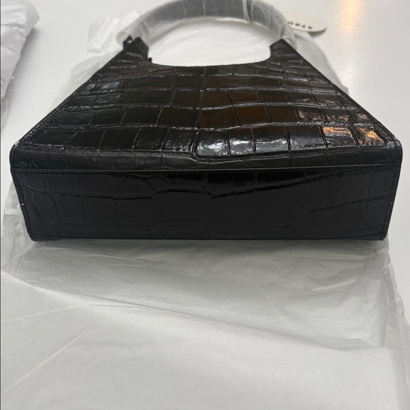 STAUD Black Croc Embossed Rey Bag - Picture 5 of 10